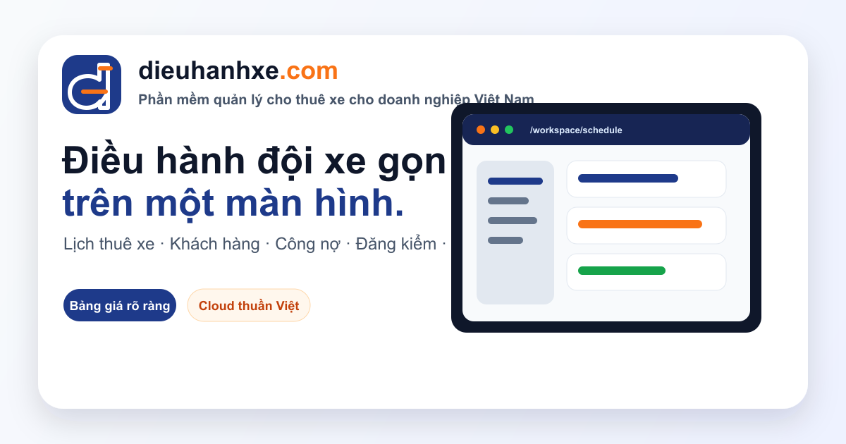 Điều hành Xe giao diện quản lý đội xe